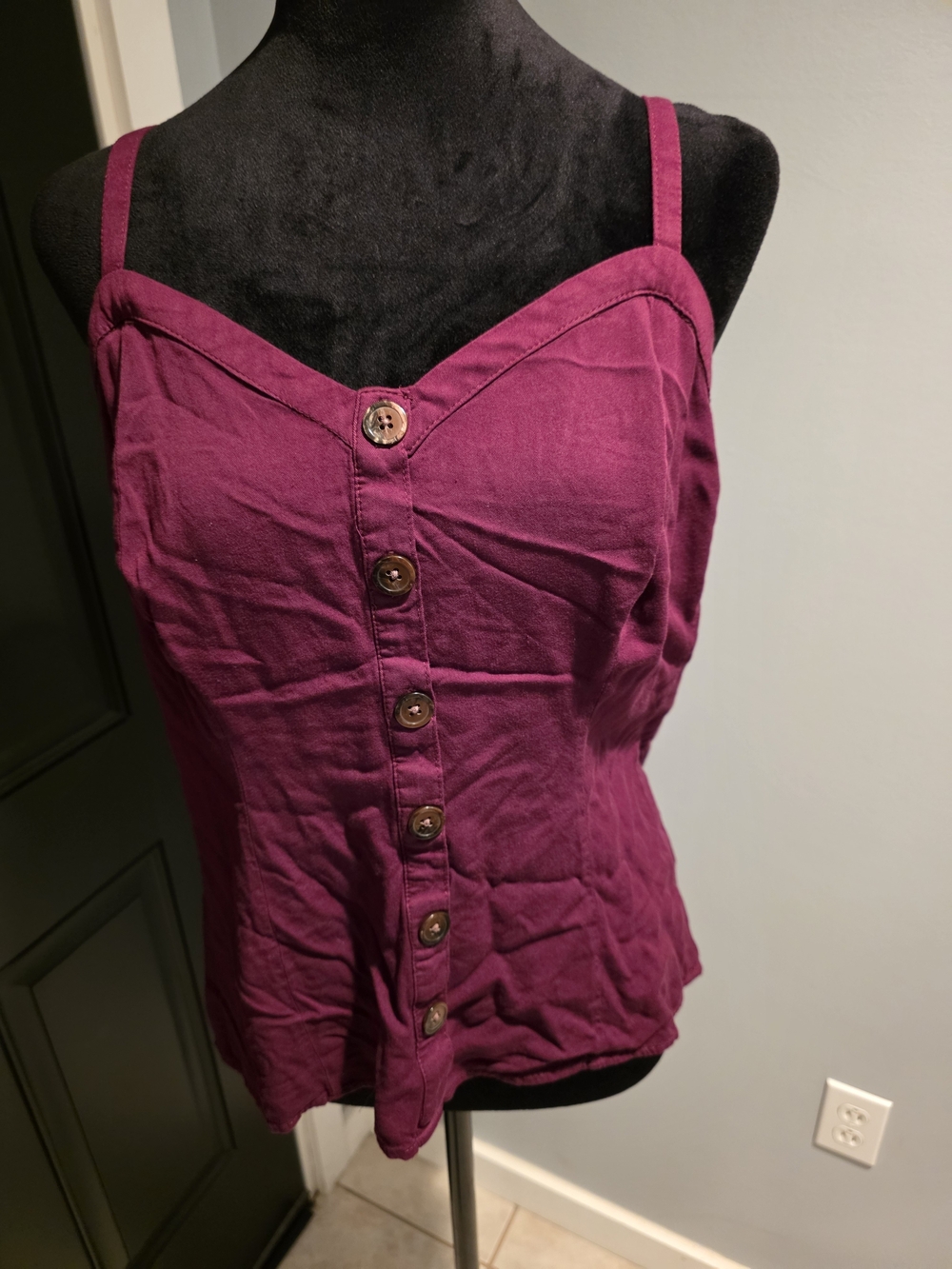 torrid Plum Button-Front Adjustable-Strap Camisole